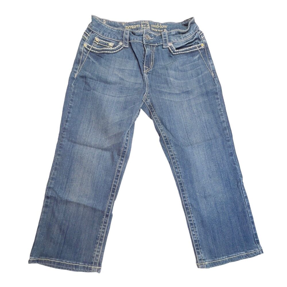 Zenim Denim Jeans Women's 5-Pocket Capri Mid-low Rise natural waist Sz 6 pants